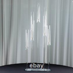 47 Clear 7 Arm Crystal Glass Candelabra Taper Candle Holder Party Decorations
