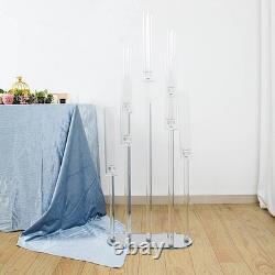 47 Clear 7 Arm Crystal Glass Candelabra Taper Candle Holder Party Decorations