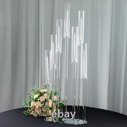 47 Clear 7 Arm Crystal Glass Candelabra Taper Candle Holder Party Decorations