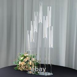 47 in Clear 7 Arm Crystal Glass Candelabra Taper CANDLE HOLDER Party Decorations