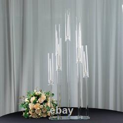 47 in Clear 7 Arm Crystal Glass Candelabra Taper CANDLE HOLDER Party Decorations
