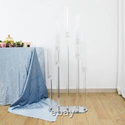 47 in Clear 7 Arm Crystal Glass Candelabra Taper CANDLE HOLDER Party Decorations