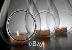 48 Clear Glass hanging teardrop pear bauble tealight candle holder. Christmas