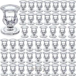 48 Pieces Glass Taper Candle Holders 2.5 Inch Clear Glass Taper Candlestick H