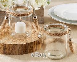 48 Rope Lantern Glass Tea Light Candle Holder Rustic Nautical Wedding Favor