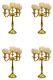 4pcs 5 Arm Gold Crystal Candelabra Wedding Table Centerpieces Candle Holders