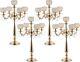 4pcs 5 Arm Crystal Candelabra Tea Light Candle Holders Wedding Table Centerpiece