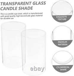 4pcs Transparent Glass Candle Holders Simple Style Candle Decorative Windpr