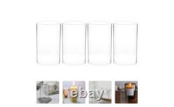 4pcs Transparent Glass Candle Holders Simple Style Candle Decorative Windpr