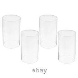 4pcs Transparent Glass Candle Holders Simple Style Candle Decorative Windpr