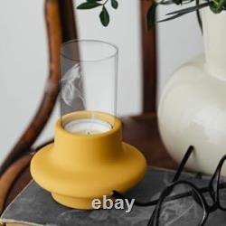 4pcs Transparent Glass Candle Holders Simple Style Candle Decorative Windpr