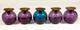 (5) 50's Gunnar Ander Lindshammar Candle Holder Sweden Purple, Blue Glass Brass