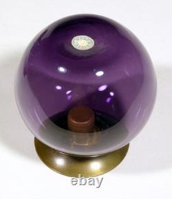 (5) 50's Gunnar Ander Lindshammar Candle Holder Sweden Purple, Blue Glass Brass
