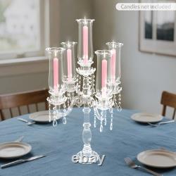 5-Arm Clear Glass Candle Holder Tabletop Candle Holder for Wedding Party 4572cm
