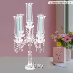 5-Arm Clear Glass Candle Holder Tabletop Candle Holder for Wedding Party 4572cm