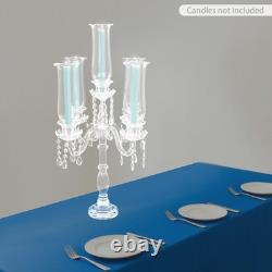 5-Arm Clear Glass Candle Holder Tabletop Candle Holder for Wedding Party 4572cm