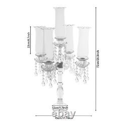 5-Arm Clear Glass Candle Holder Tabletop Candle Holder for Wedding Party 4572cm
