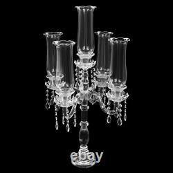 5-Arm Clear Glass Candle Holder Tabletop Candle Holder for Wedding Party 4572cm