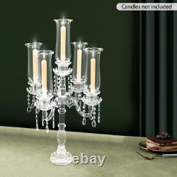 5-Arm Clear Glass Candle Holder Tabletop Candle Holder for Wedding Party 4572cm