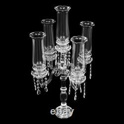 5-Arm Clear Glass Candle Holder Tabletop Candle Holder for Wedding Party 4572cm