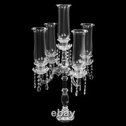 5-Arm Clear Glass Candle Holder Tabletop Candle Holder for Wedding Party 4572cm