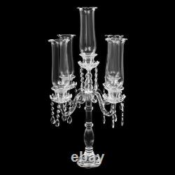 5-Arm Clear Glass Candle Holder Tabletop Candle Holder for Wedding Party 4572cm