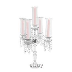 5-Arm Clear Glass Candle Holder Tabletop Candle Holder for Wedding Party 4572cm