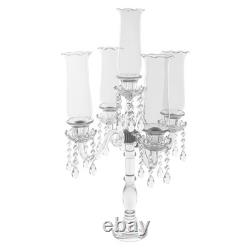 5-Arm Clear Glass Candle Holder Tabletop Candle Holder for Wedding Party 4572cm