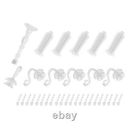 5-Arm Clear Glass Candle Holder Tabletop Candle Holder for Wedding Party 4572cm