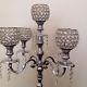 5 Arm Silver Crystal Globe Candelabra Wedding Centrepieces Candle Holders 80cm