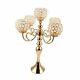5 Arms Candelabra/crystal Candle Holders For Wedding Home 21 Inches Tall Gold