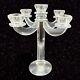 5 Arms Crystal Candle Holder Candelabra Clear Glass Tall Vintage 10.5t 7.5w