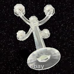 5 Arms Crystal Candle Holder Candelabra Clear Glass Tall Vintage 10.5T 7.5W