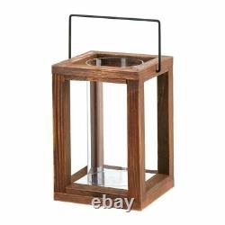5 Bulk Lot Brown Wood Framework Candle Holder Lantern Wedding Table Centerpiece