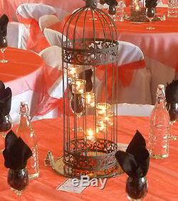 5 Large black tall Bird Cage candelabra Candle Holder wedding table centerpieces