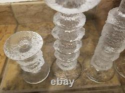 5 MCM Iittala Finland Timo Sarpaneva Glass Festivo Candle Holders 8 5 4 2 Rings