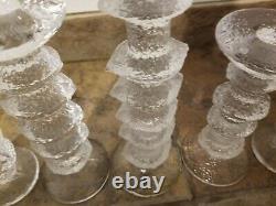 5 MCM Iittala Finland Timo Sarpaneva Glass Festivo Candle Holders 8 5 4 2 Rings