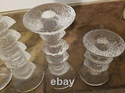 5 MCM Iittala Finland Timo Sarpaneva Glass Festivo Candle Holders 8 5 4 2 Rings