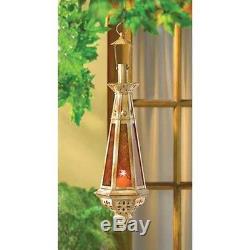 5 Moroccan 23 tall gold amber teardrop hanging Lantern Candle holder wedding