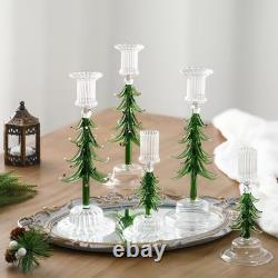 5 Pcs Christmas Tree Taper Candle Holder 6In 9In Tall Christmas Glass Candles