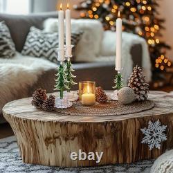 5 Pcs Christmas Tree Taper Candle Holder 6In 9In Tall Christmas Glass Candles