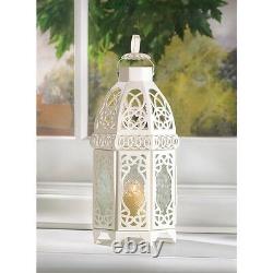 5 White Moroccan 12 shabby lace Candle holder lantern wedding table centerpiece