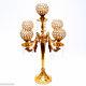 5 Arms 24inch Metal Floor Candle Holders Curve Style Gold Color Crystal Glass