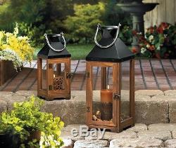 5 brown wood metal 20 tall Candle holder lantern lamp wedding table centerpiece