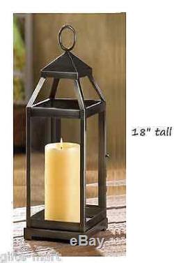 5 rustic 18 tall silver Malta Candle Lantern holder wedding table centerpiece