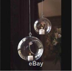 50 8cm Small Glass Bubble Ball Hanging candle holder wedding centrepiece BULK B