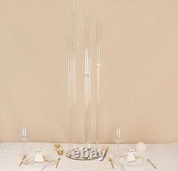 51 CLEAR 5 Arm Crystal Glass Candelabra Taper CANDLE HOLDER Party Decorations