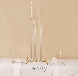 51 CLEAR 5 Arm Crystal Glass Candelabra Taper CANDLE HOLDER Party Decorations