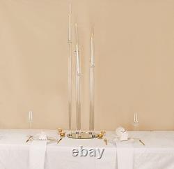 51 Clear 5 Arm Crystal Glass Candelabra Taper Candle Holder Party Decorations