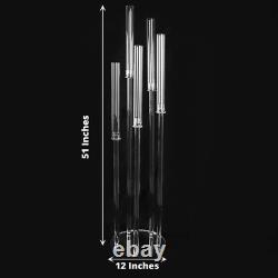 51 in Clear 5 Arm Crystal Glass Candelabra Taper CANDLE HOLDER Party Decorations